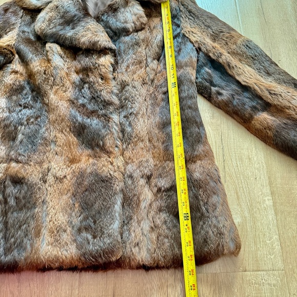 LUXURIOUS GORGEOUS Women’s Brown Rabbit Fur Coat Jacket Size M / L VINTAGE - Picture 9 of 9